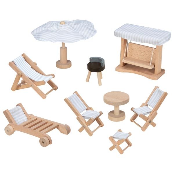 Goki Doll's House Garden Furniture, 9 Pieces