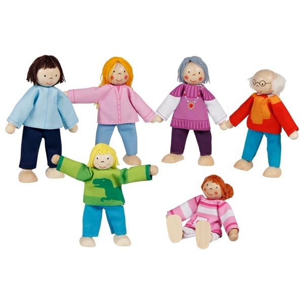 Goki Flexible Doll Family, Modern, 6 Figures