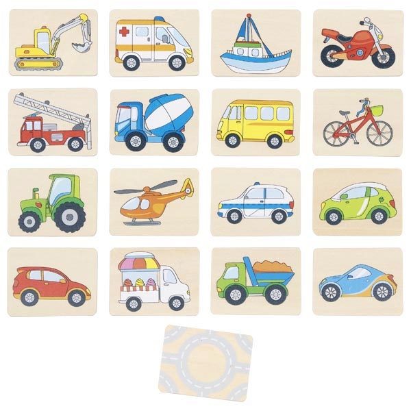Goki Memo Game, Vehicles, 32 Tiles