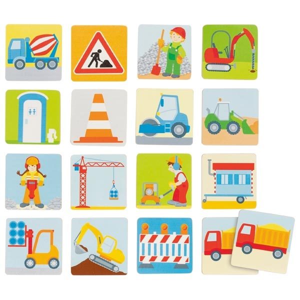 Goki Memo Game, Building Site, 32 Tiles