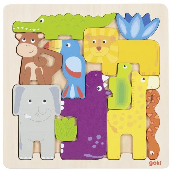 Goki Insert Puzzle, Safari, 11 Pieces
