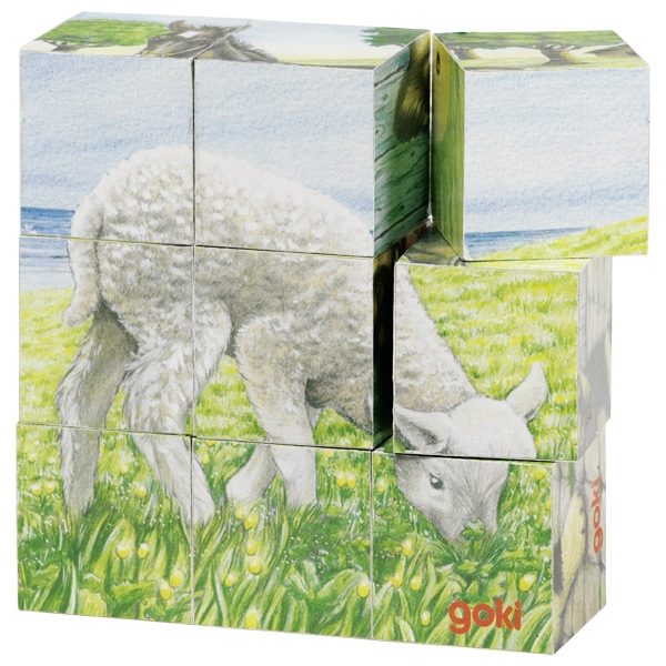 Goki Cube Puzzle, Farm Animals