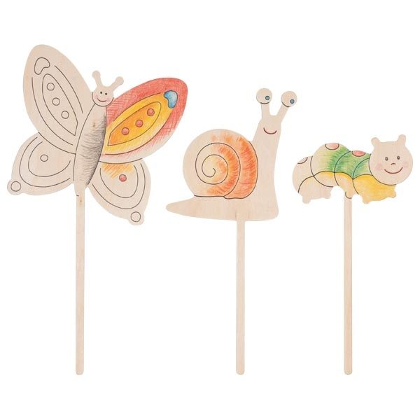 Goki Flower Decor Sticks to Paint, Set of 3