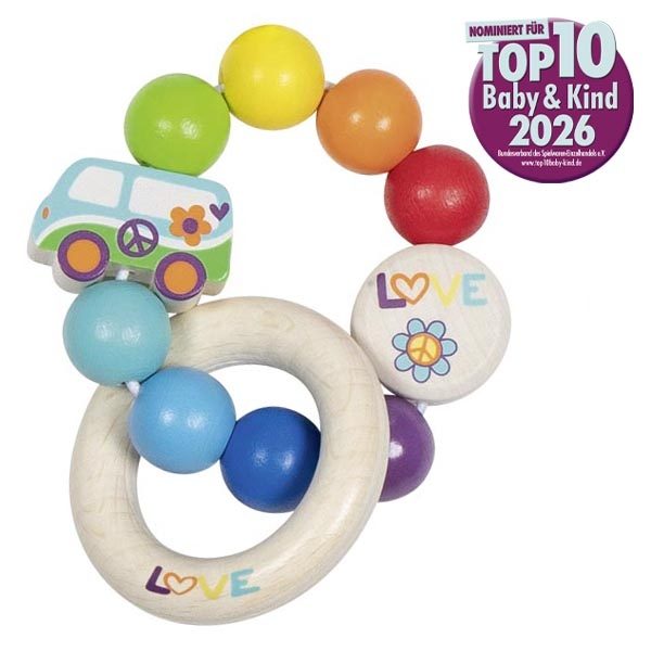 Goki Elastic Grasping Ring, Rainbow Van