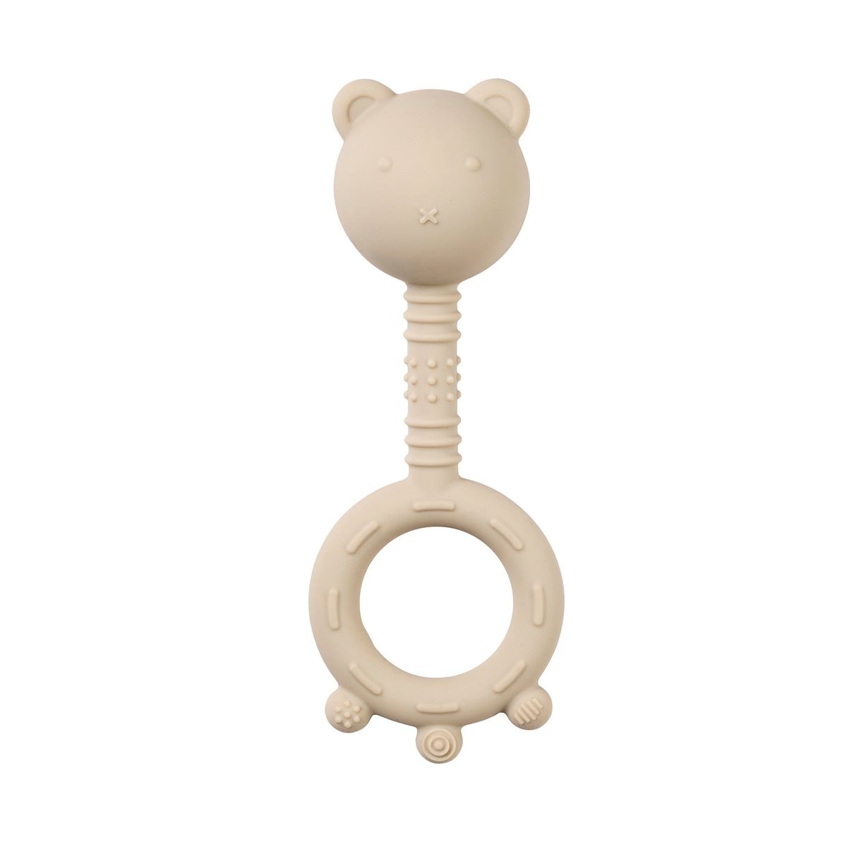 Nattou Silicone Rattle Bear, Clay