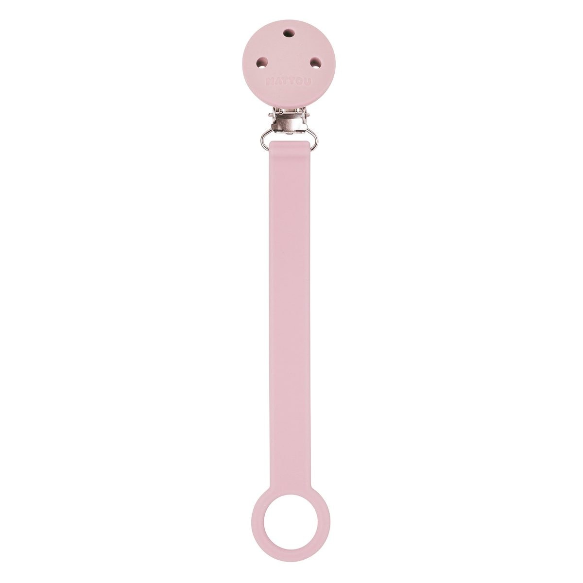 Nattou Silicone Pacifier Holder, Soft Pink