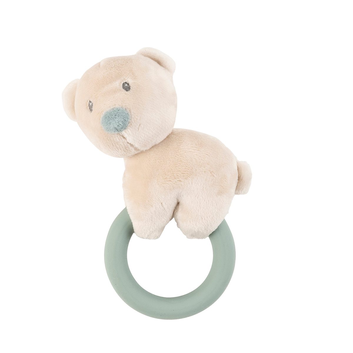 Nattou Rattle Teether with Silicone Ring, Bear Jules