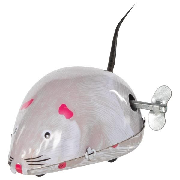 Goki Clockwork Tin Mouse, Grey