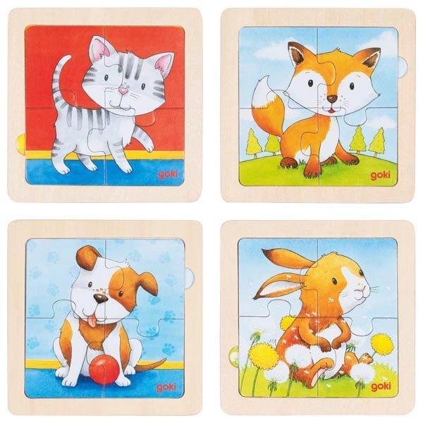 Goki Background Puzzle, Baby Animals