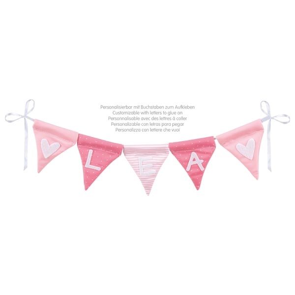Goki Name Bunting, Rose, 10 Pennants