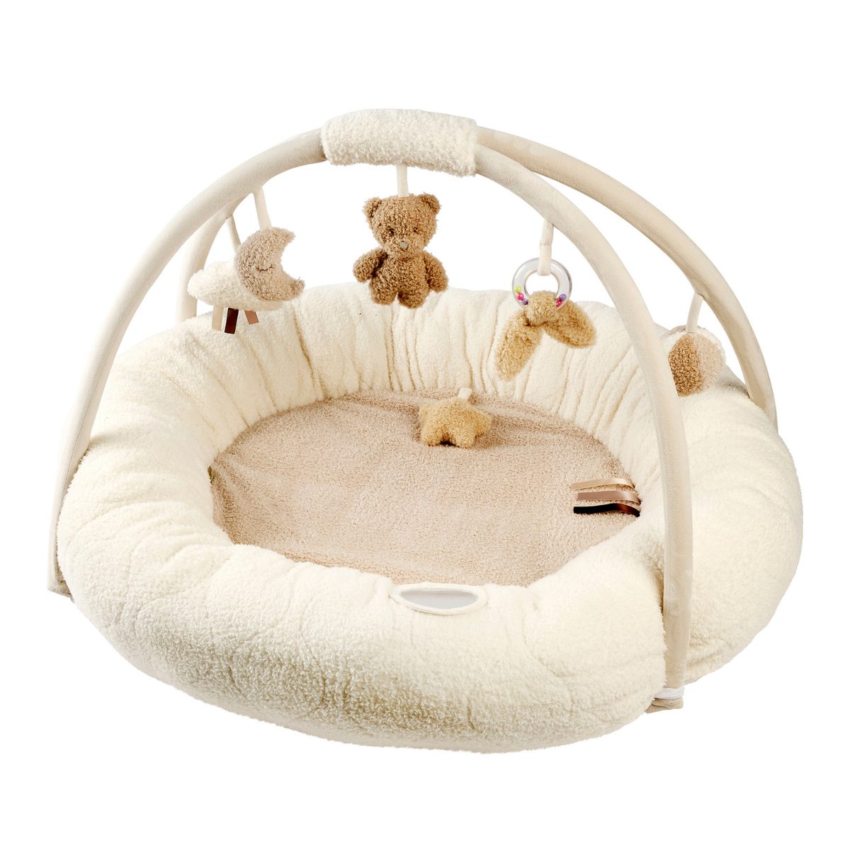 Nattou TEDDY Round Baby Playmat with Arches, 90 cm, Ecru