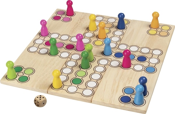 Wooden ludo board game