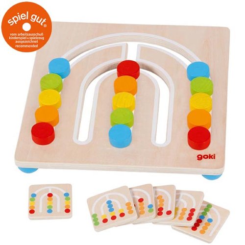 Wooden rainbow color sorting board