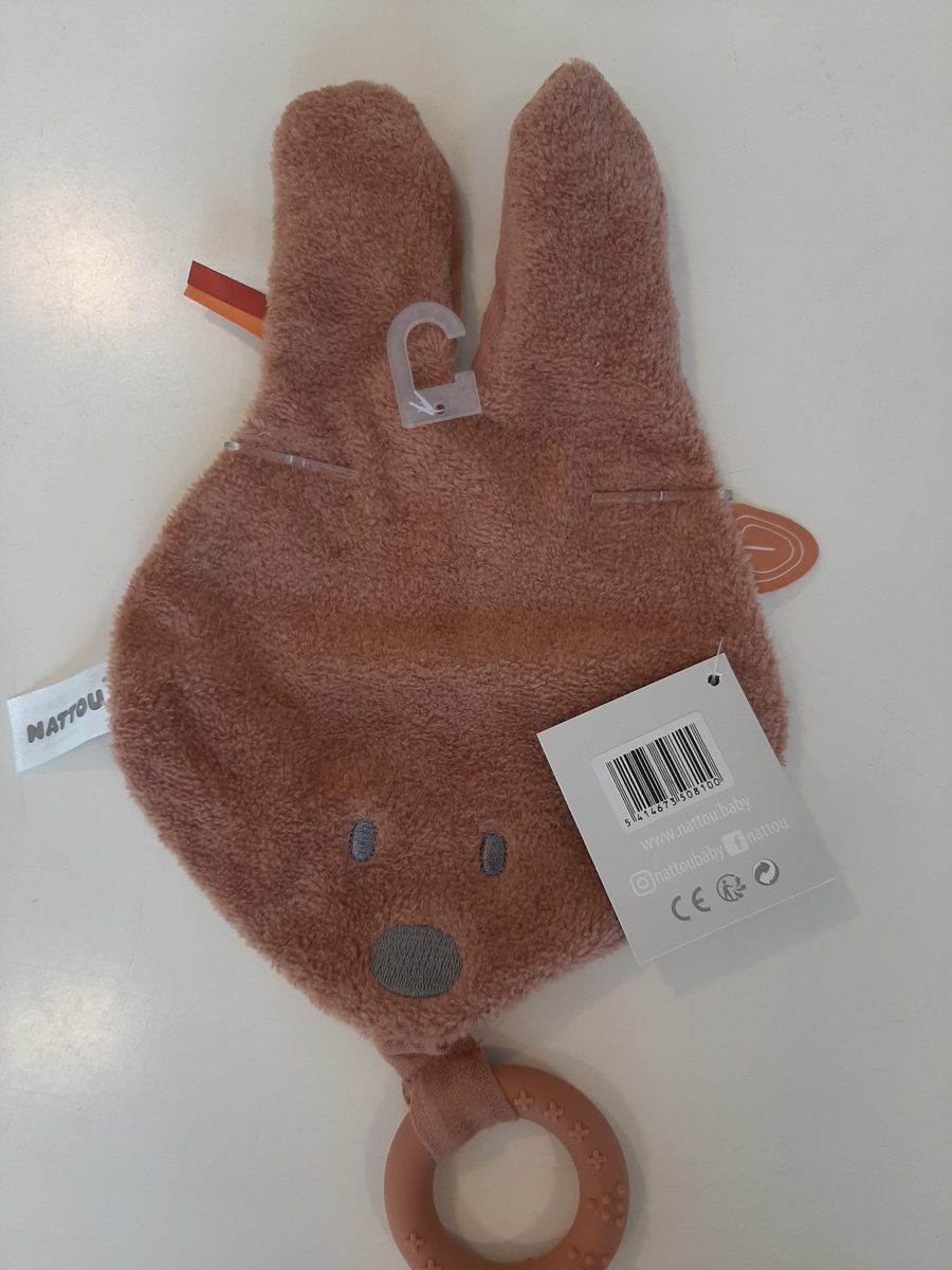 Nattou Doudou with Teether, Susie & Bonnie, Rust