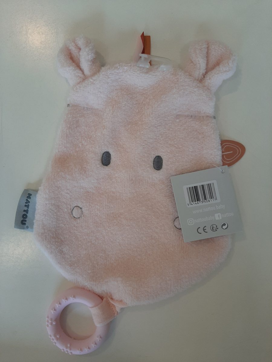 Nattou Doudou with Teether, Susie & Bonnie, Blush