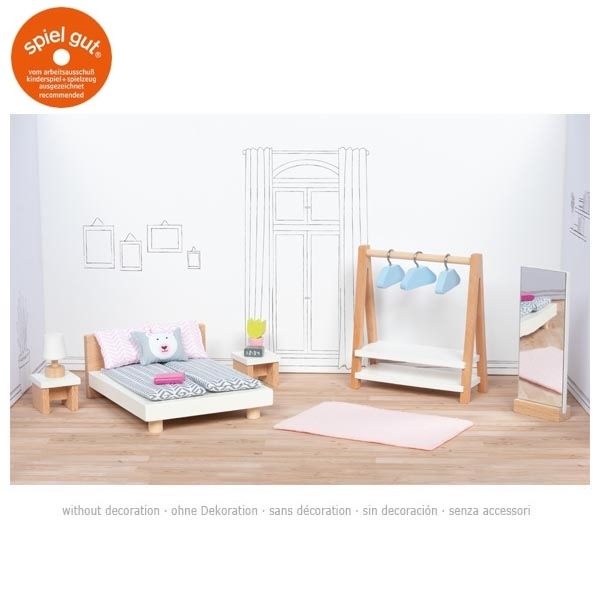 Goki Style Doll's Bedroom Furniture