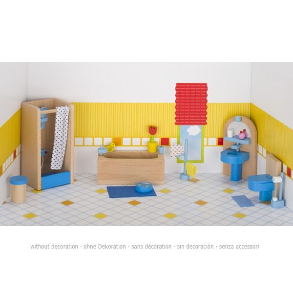 Goki Doll's House Bathroom Set, 17 Pieces