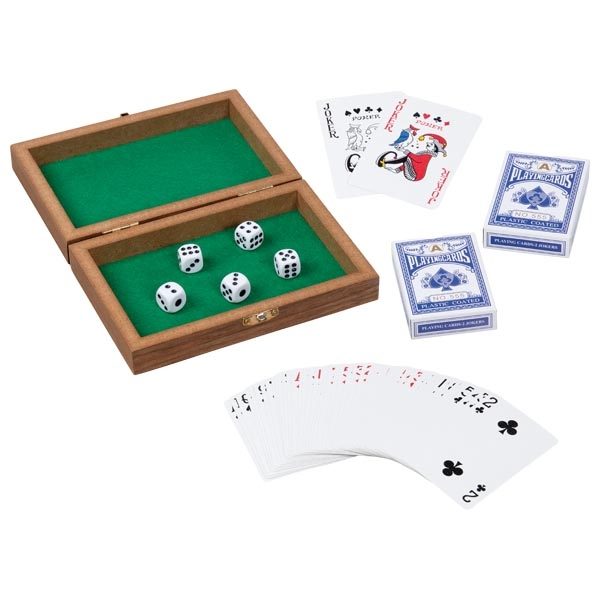 Goki Playing Card Box with 5 Dice and 2 Decks