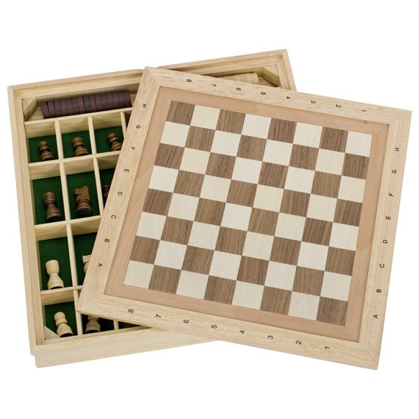Goki Game Set, Chess, Draughts and Nine Men's Morris