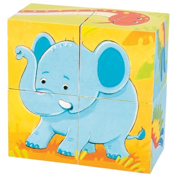 Goki Cube Puzzle, Wild Animals