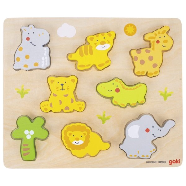 Goki Inlay Puzzle, Wild Animals
