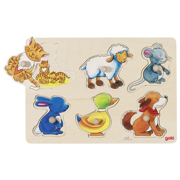 Goki Background Puzzle, Mother and Baby Animals