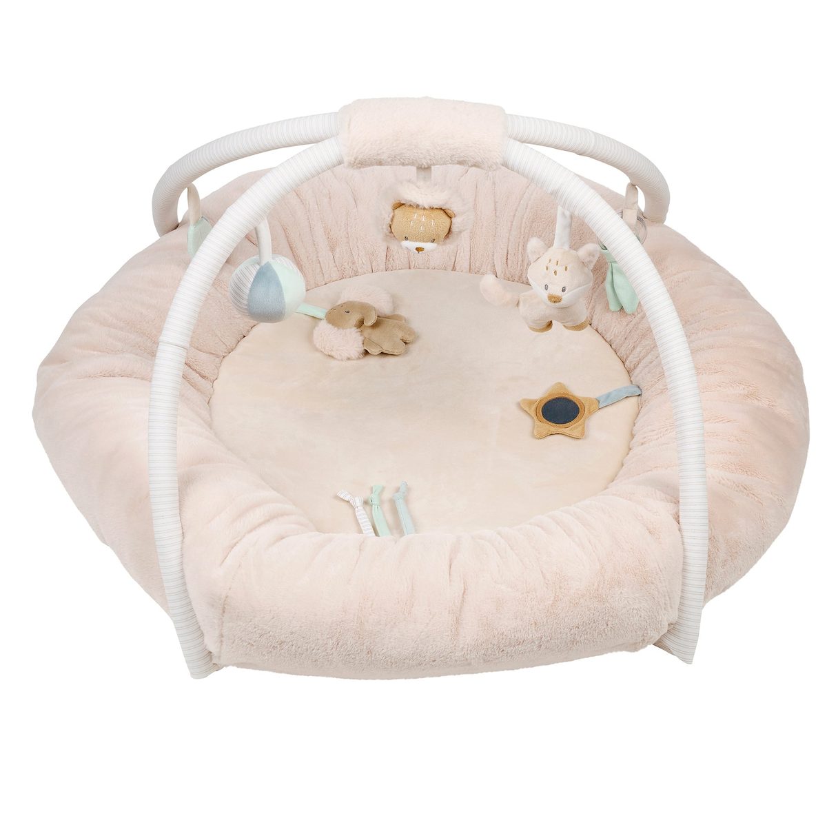 Nattou FLO, ERNEST & OLI Round Playmat with Arch, 91 cm, Beige