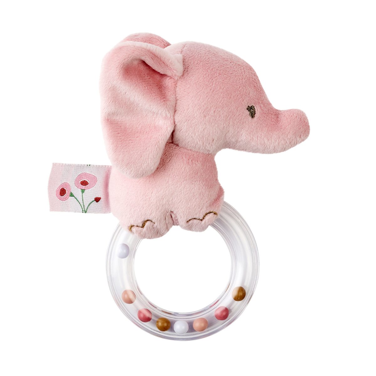 Nattou FanFan Elephant Ring Rattle, 15 cm, Pink