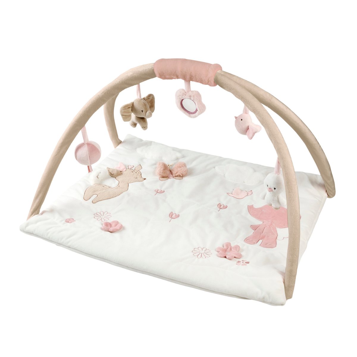 Nattou FanFan Square Baby Playmat with Arches, 70 × 80 cm, White