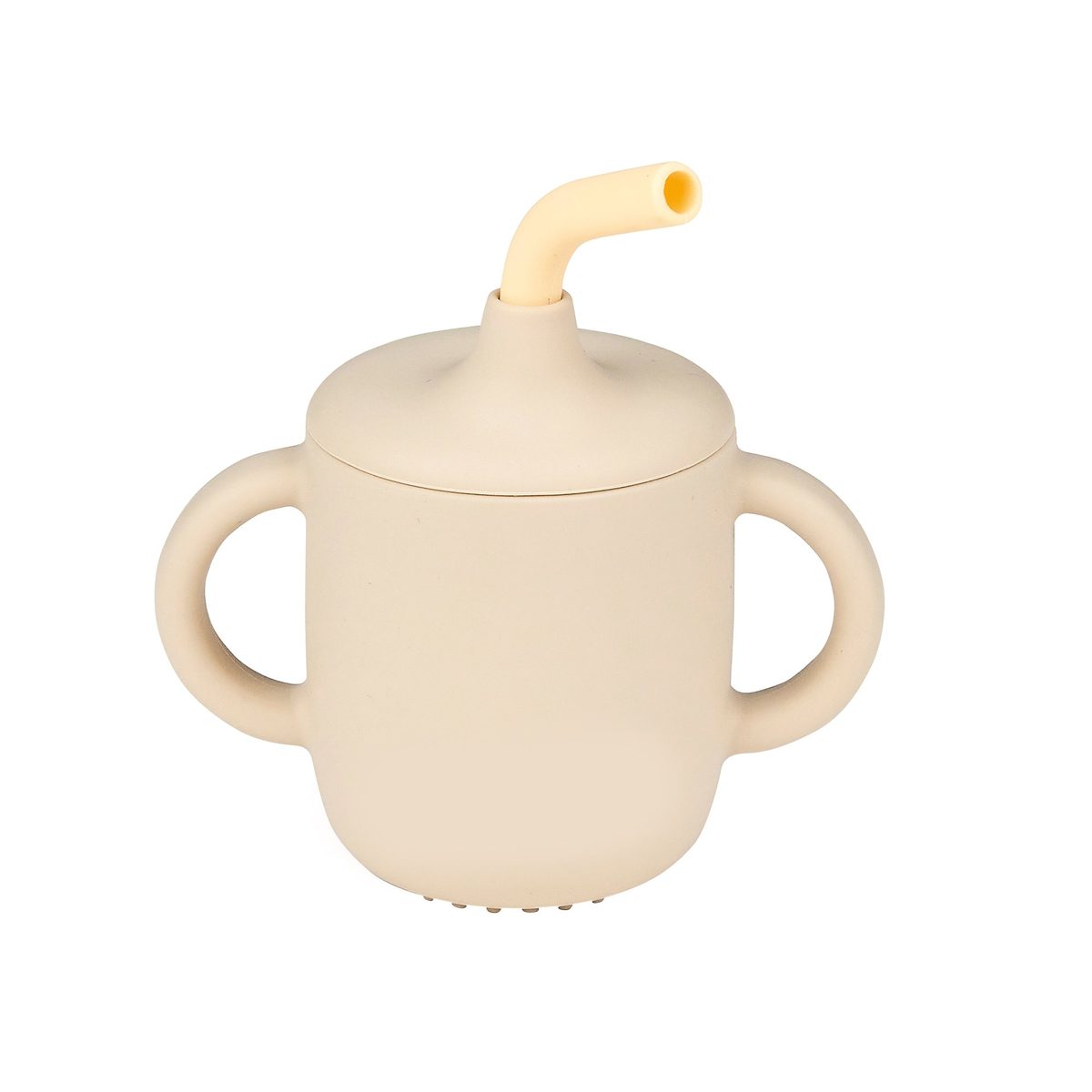 Nattou Silicone Cup with Straw, Sand