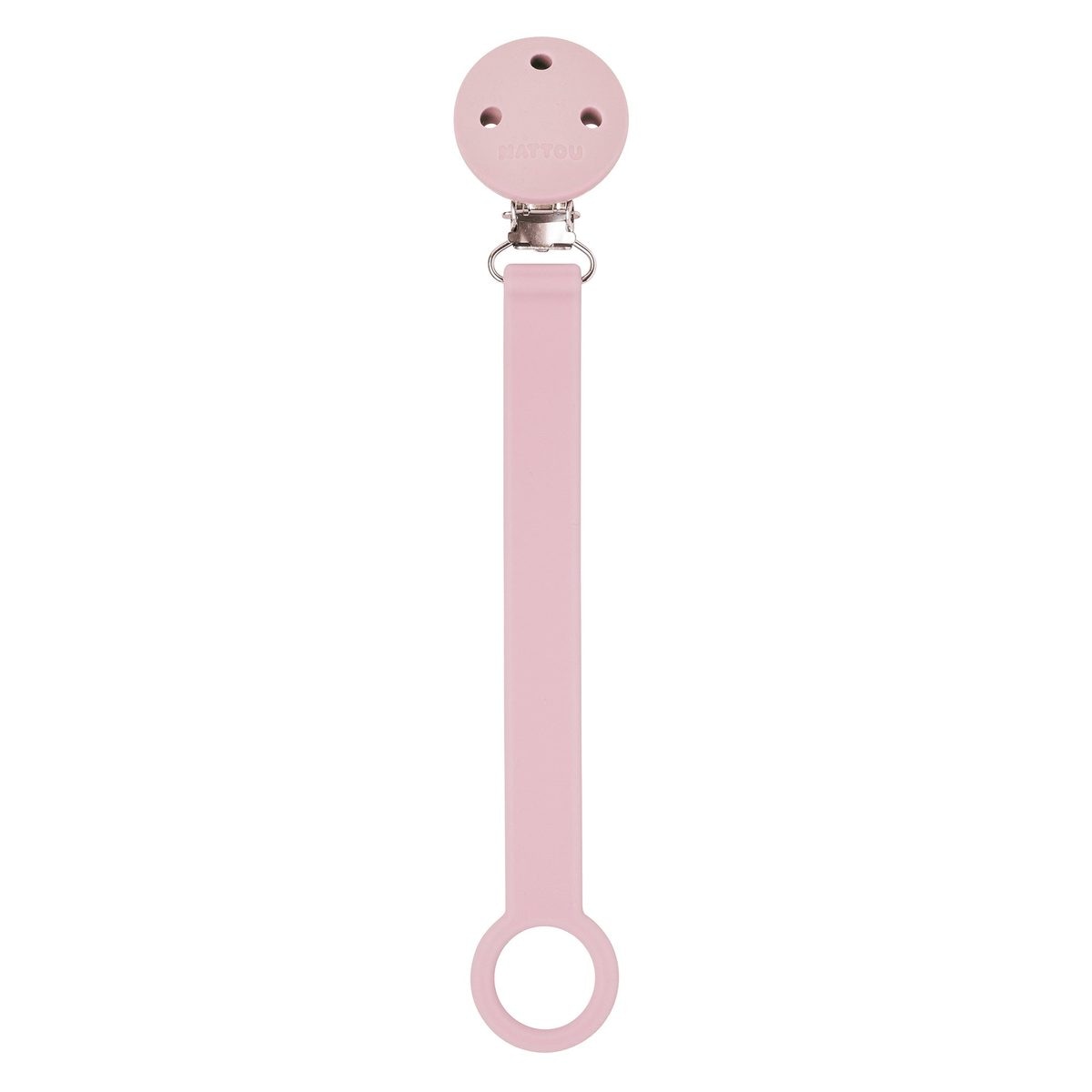Nattou Silicone Pacifier Holder, Soft Pink