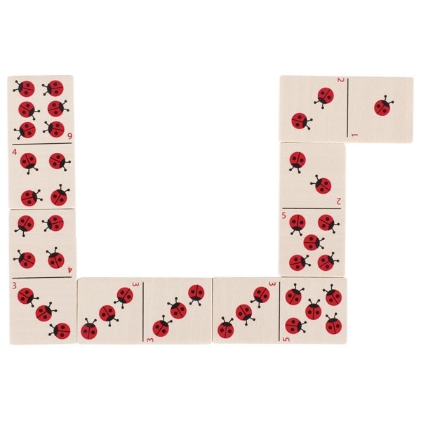 Wooden ladybird domino game
