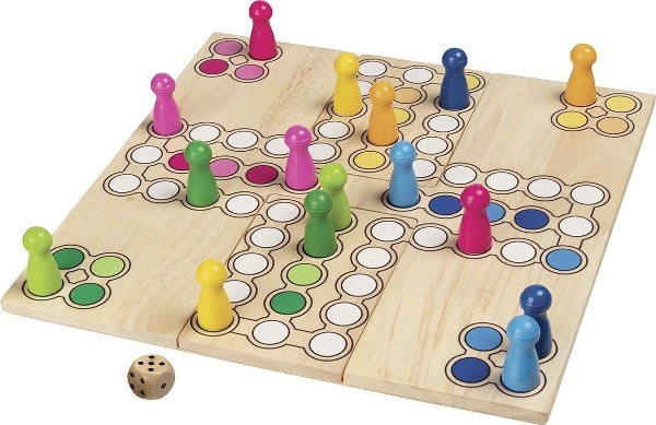 Wooden ludo board game
