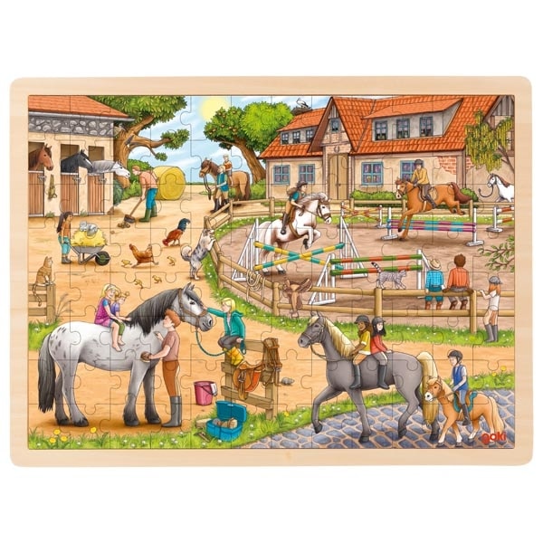 Wooden riding stable puzzle